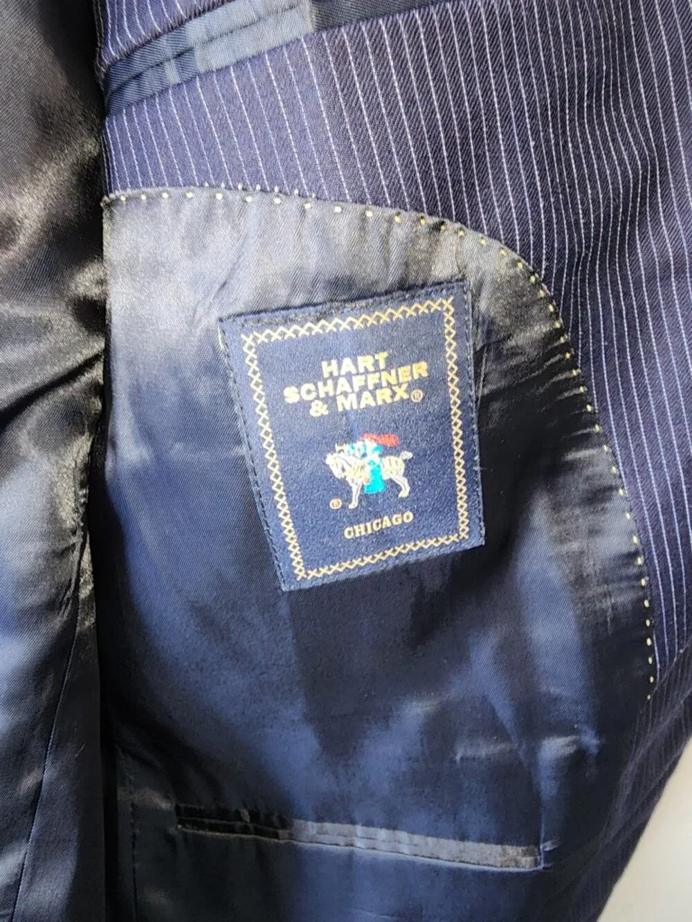 Hart Schaffner & Marx for Dillard’s Men’s Navy Pinstripe Blazer Jacket 42R